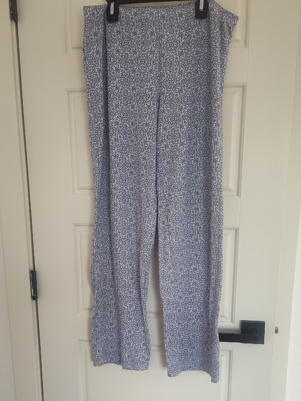 Secret Treasures Light Blue Printed Wide-Leg Pajama Bottoms